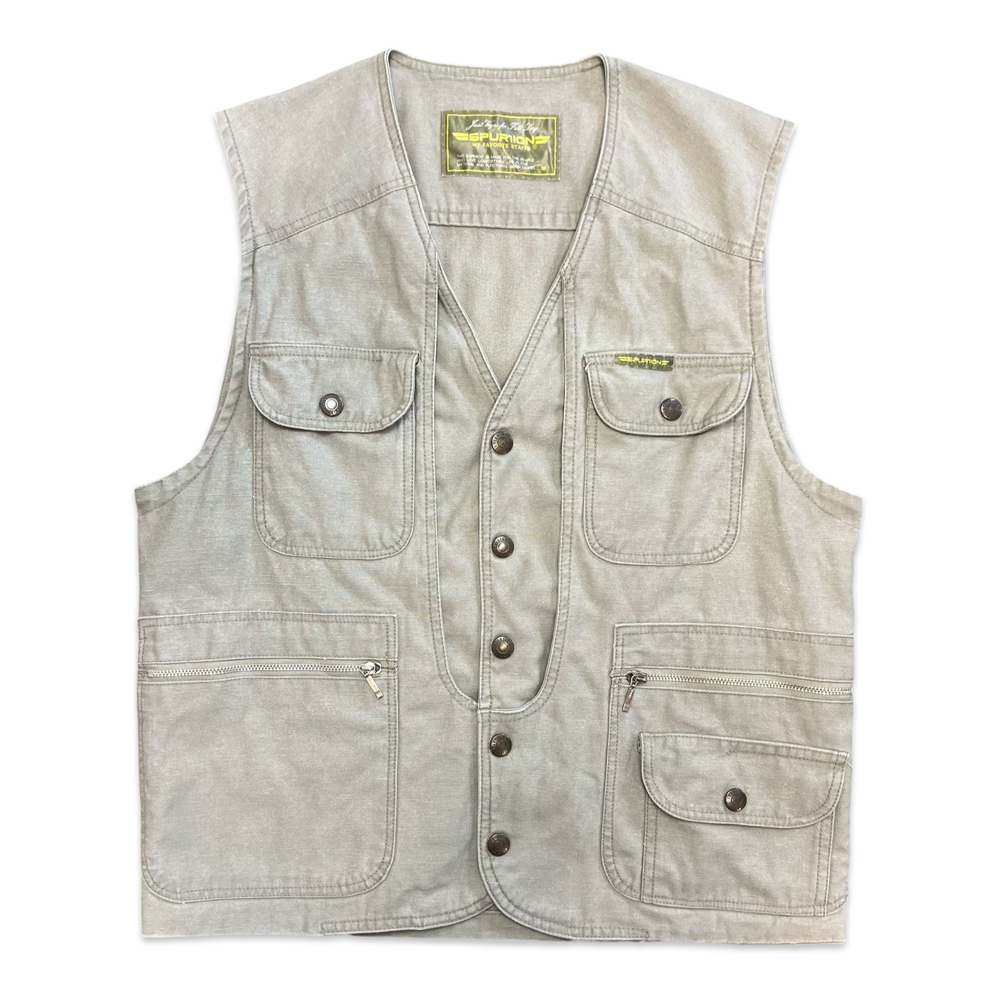 Vintage Beige Utility Vest S