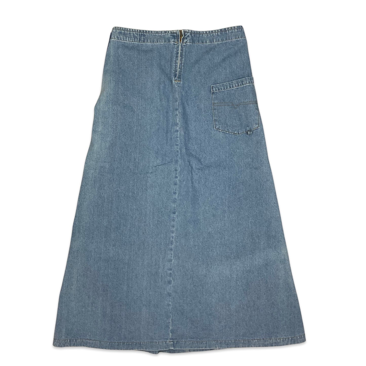 Vintage Denim Maxi Skirt 16