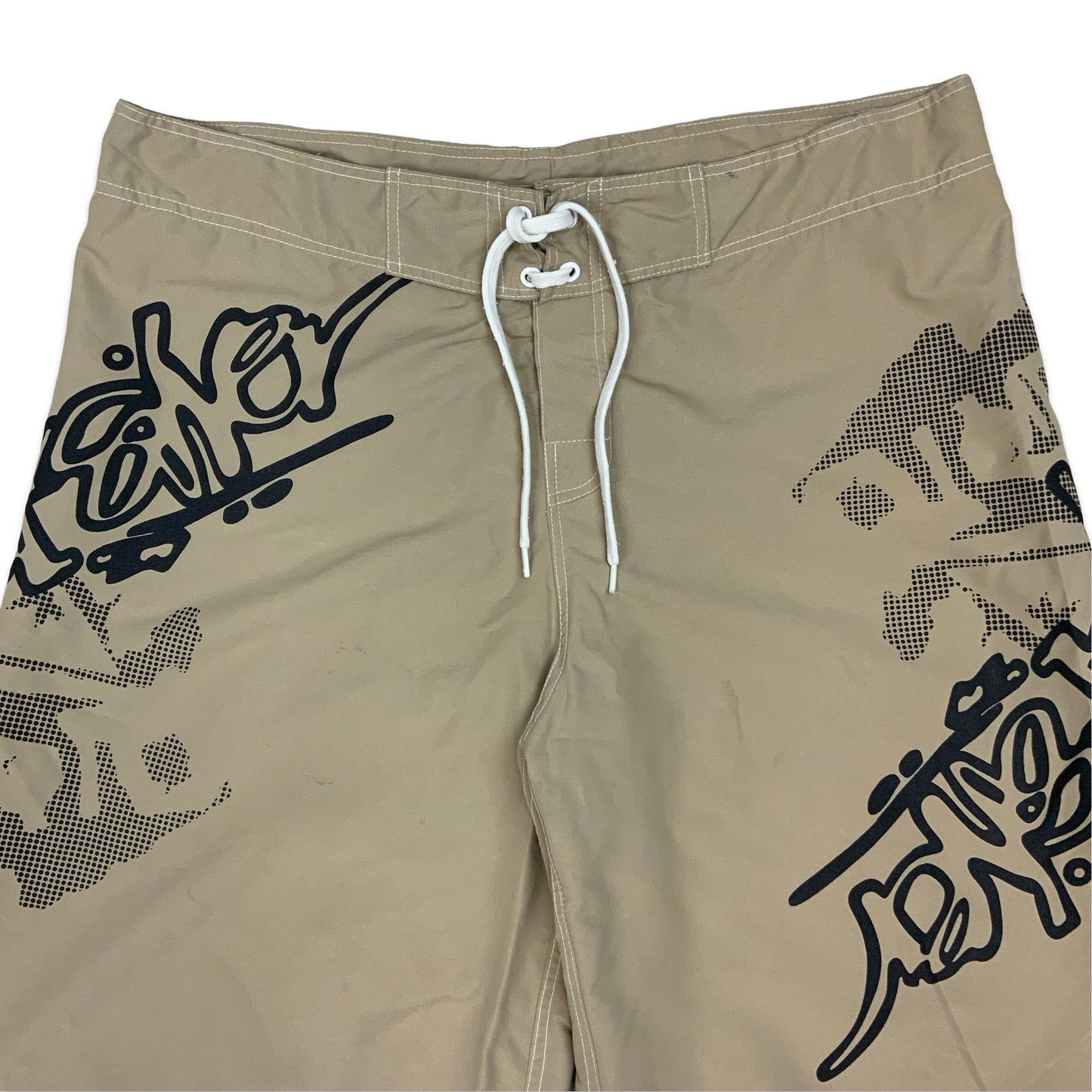 90s Beige & Black Quiksilver Shorts L