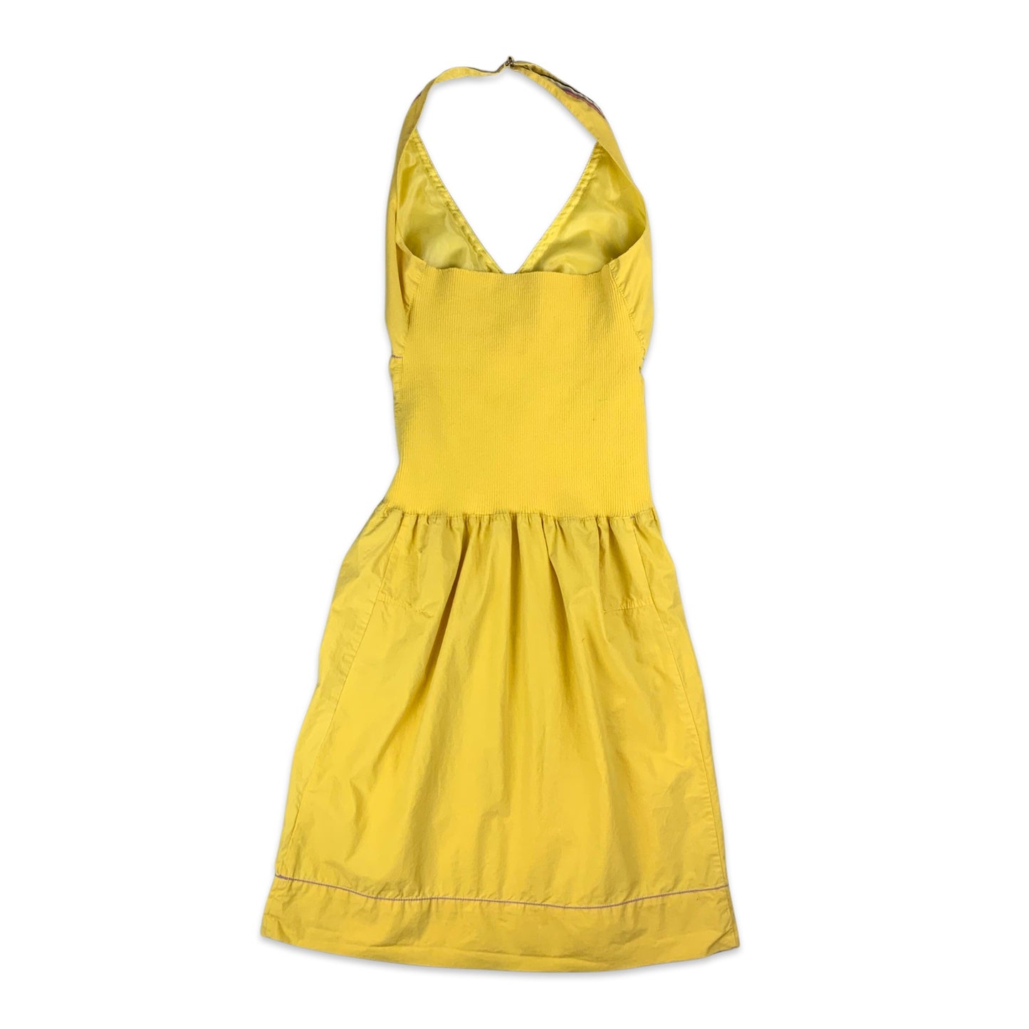 90s Yellow Halterneck Dress 8 10 12