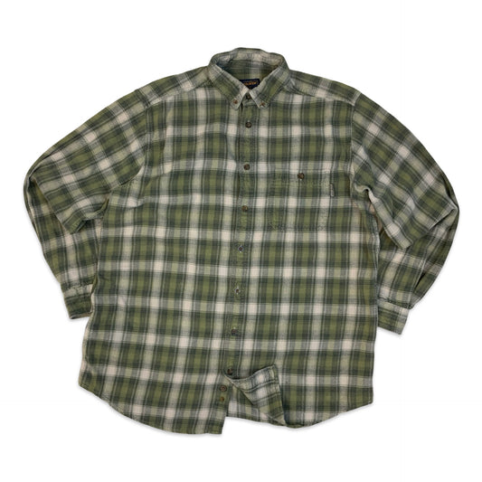 Woolrich Khaki Plaid Flannel Shirt L XL