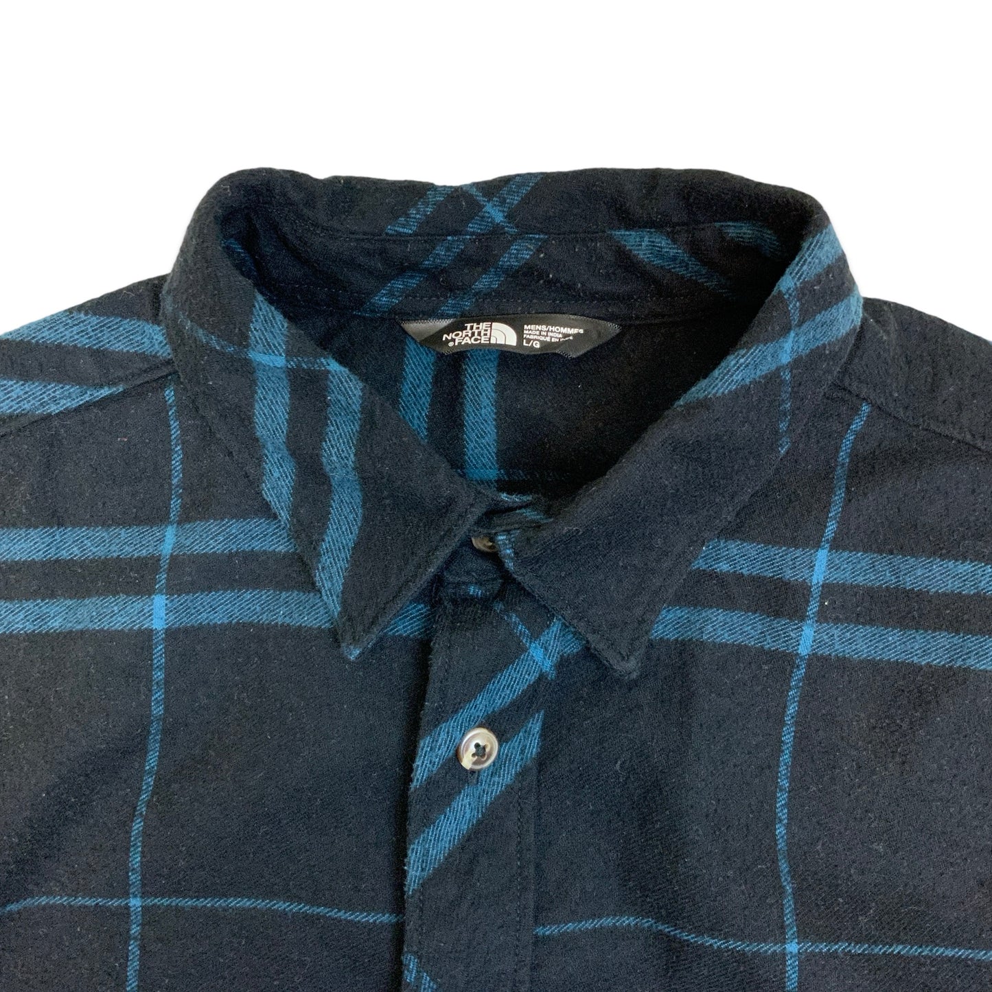 The North Face Black & Blue Plaid Flannel Shirt L