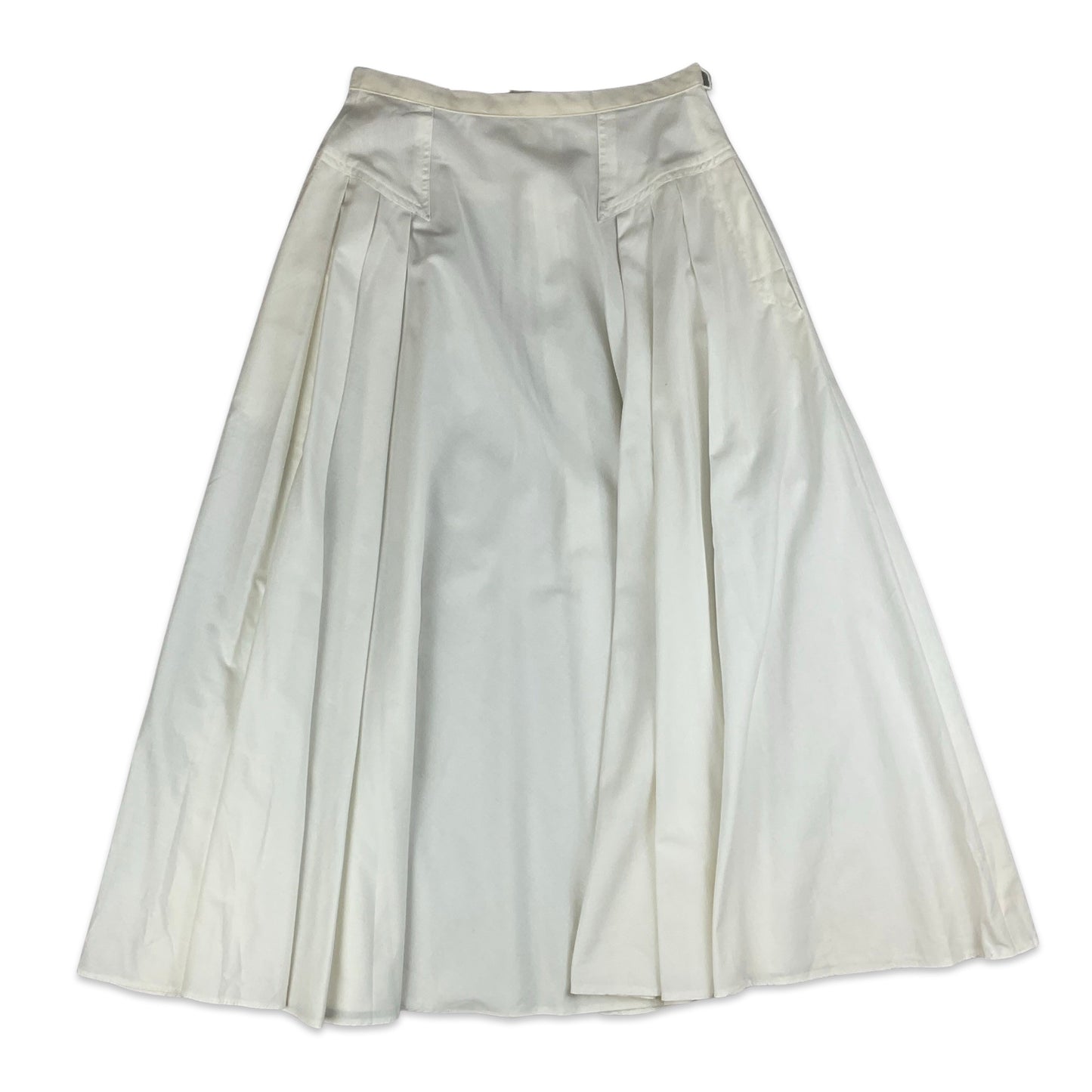 Vintage White Midi Circle Skirt