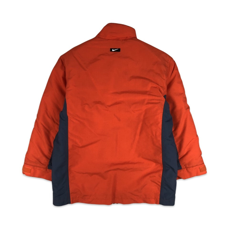 Vintage Y2K Nike Orange and Black Puffer Jacket M