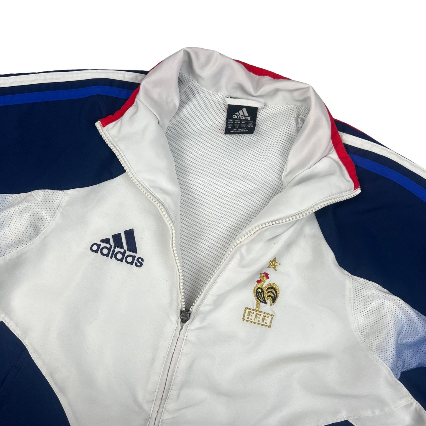 Vintage 00s Adidas Navy White & Red French National Football Team Track Zip-up S M