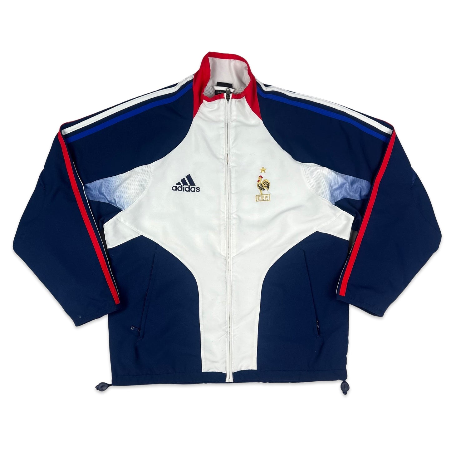 Vintage 00s Adidas Navy White & Red French National Football Team Track Zip-up S M