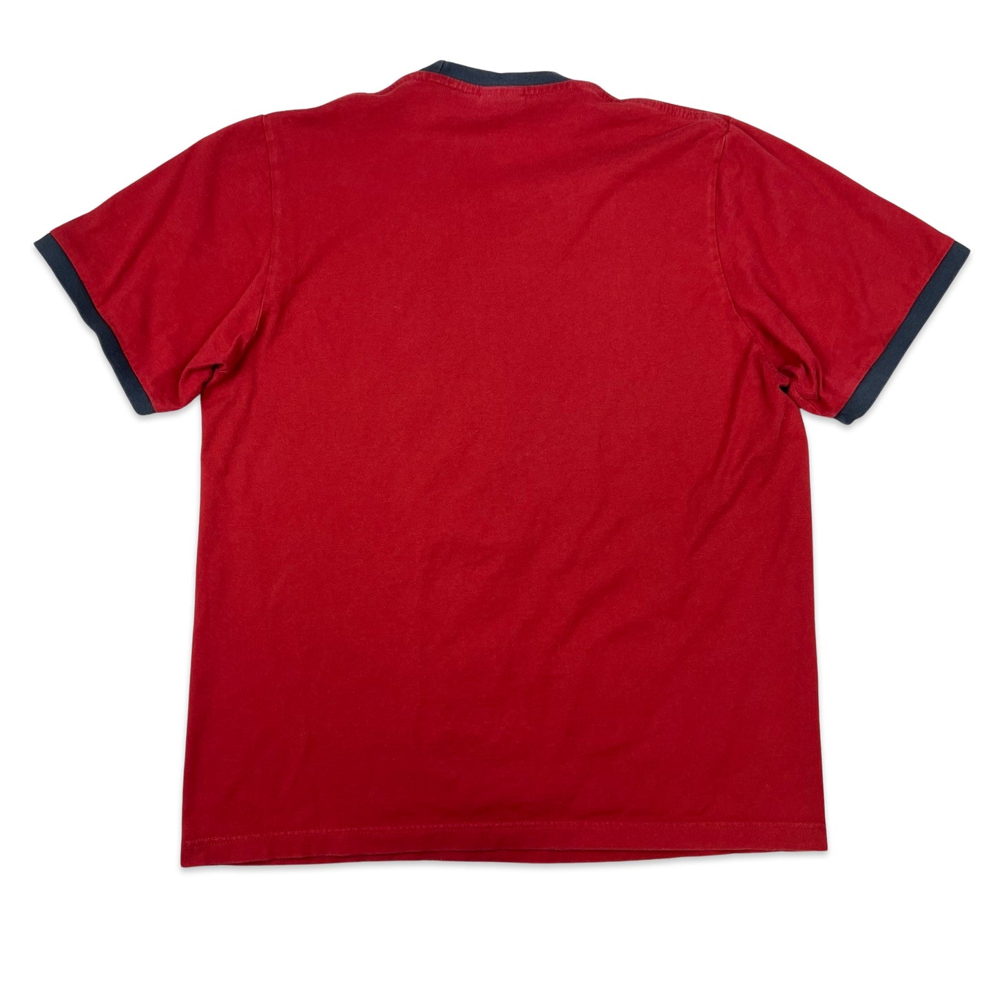 Adidas Red & Navy Graphic Print Ringer Tee S M