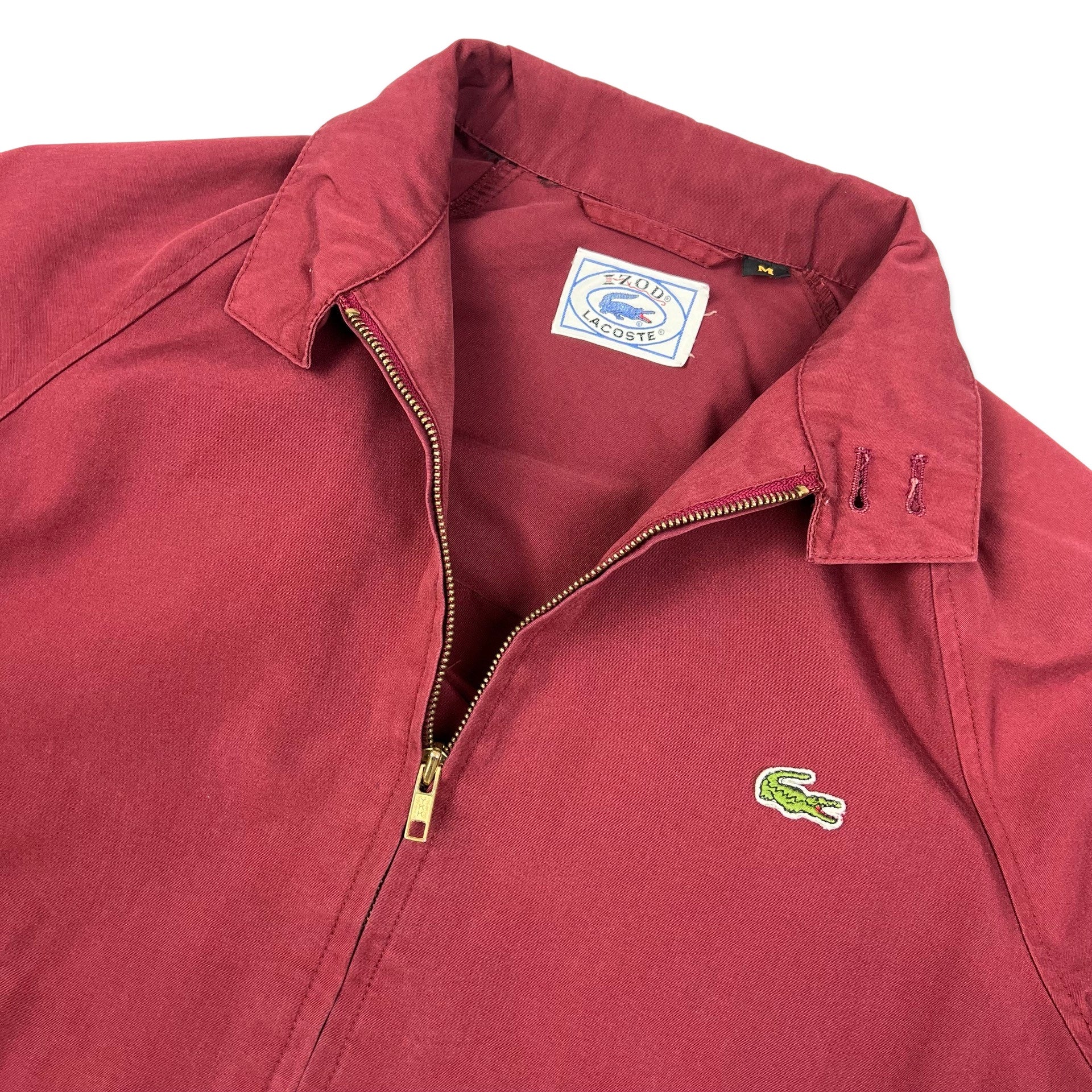 Vintage 1970s Izod Lacoste windbreaker top maroon red size large