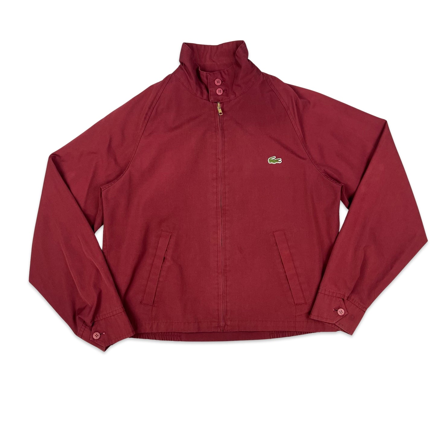 Vintage 70s IZOD Lacoste Maroon Harrington Windbreaker S M