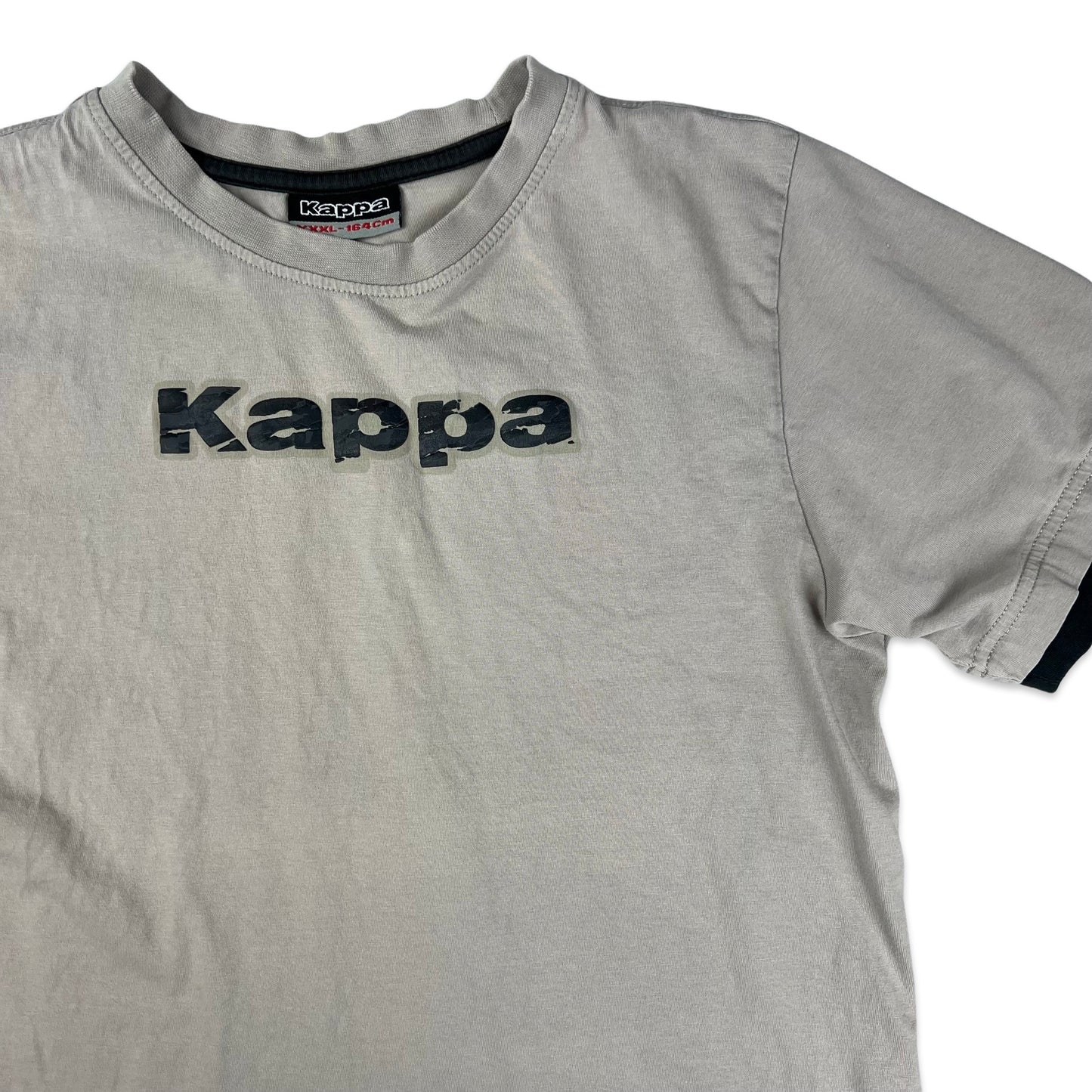 Kappa Taupe & Black Spell Out Tee XS S