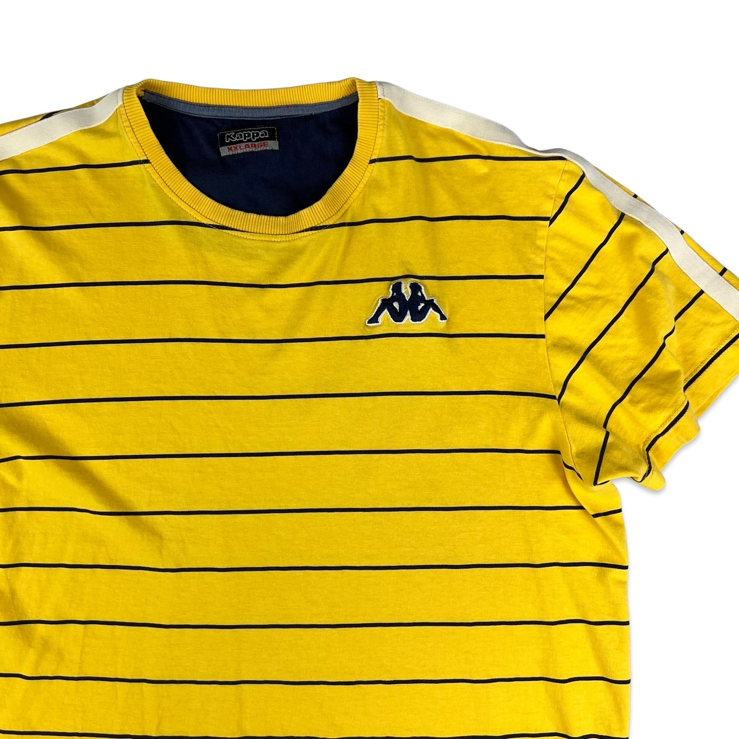 Kappa Yellow & Navy Striped Tee M L