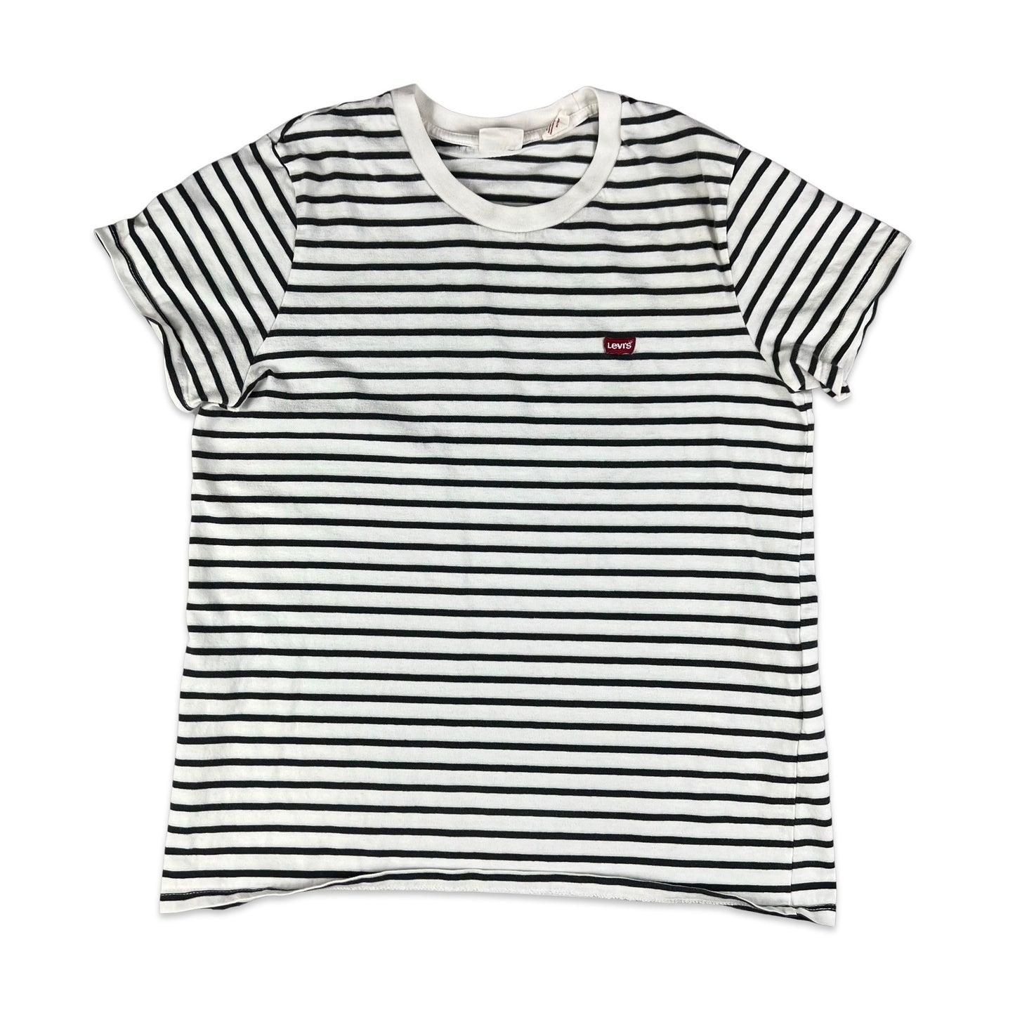 Levi's Black & White Striped Tee 10 12