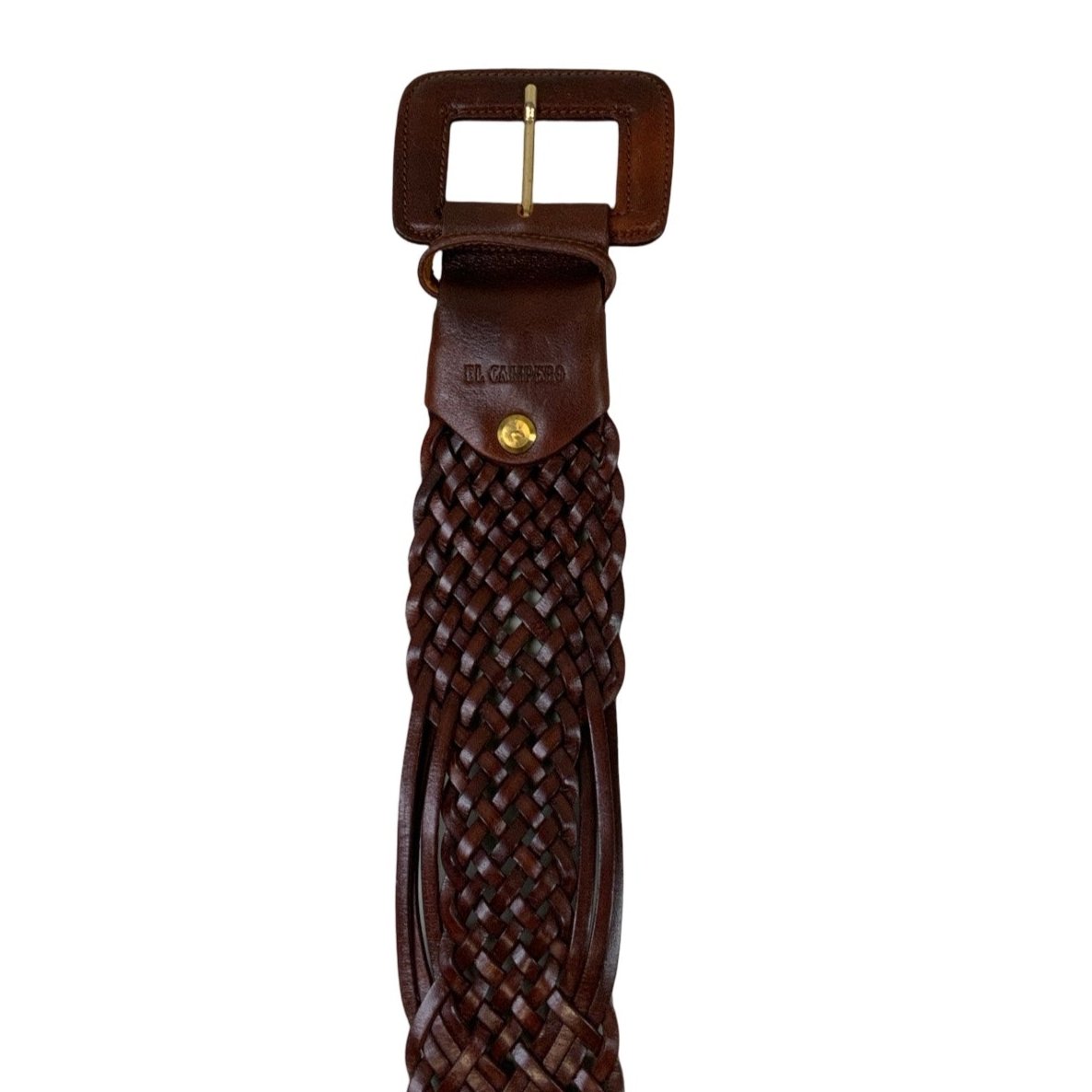 Vintage Brown Woven Leather Belt