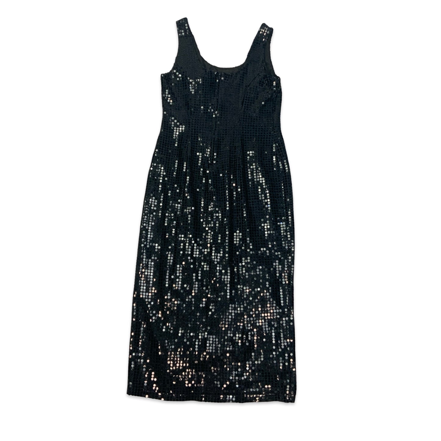 Vintage Black Sequin Maxi Dress