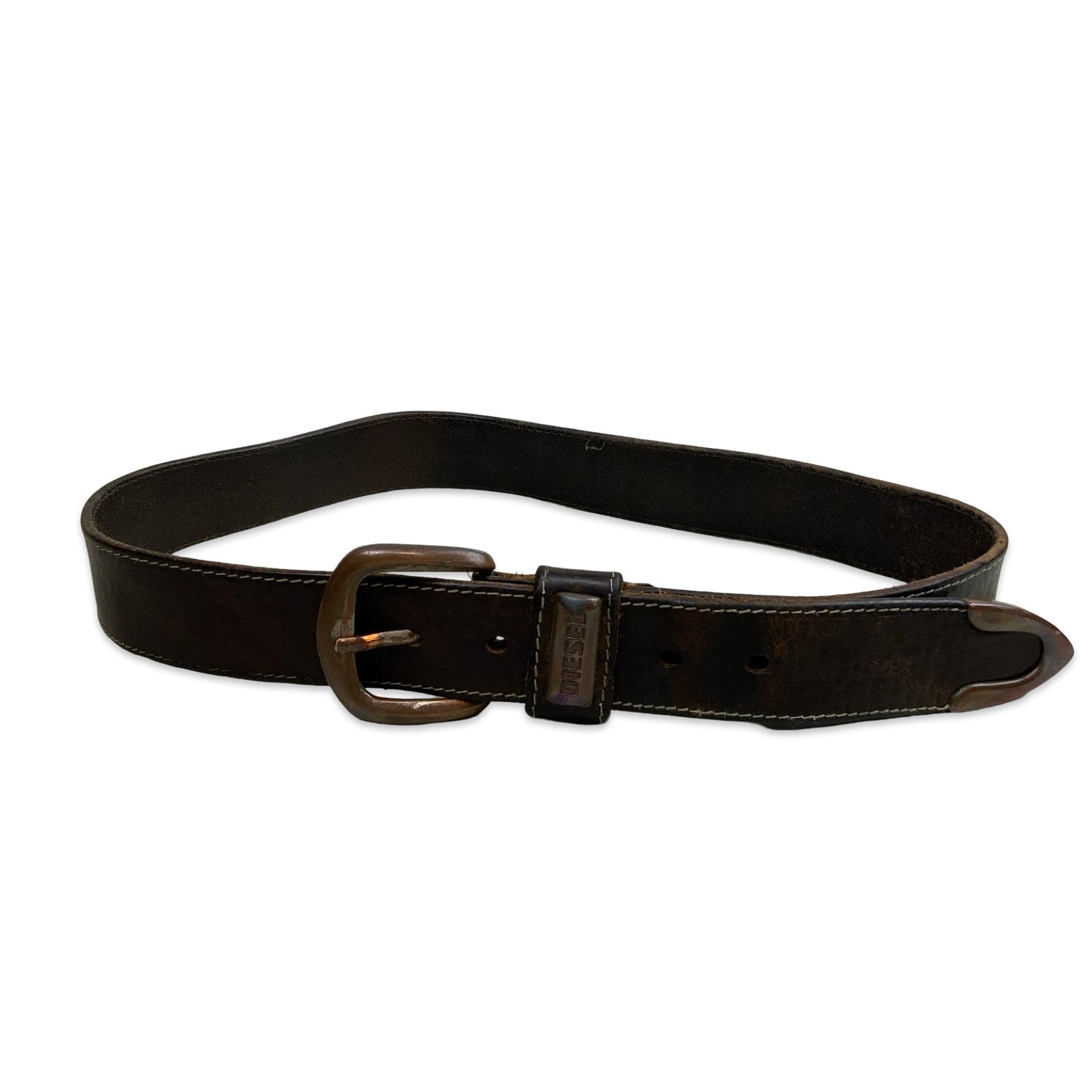 Vintage Brown Leather Diesel Belt