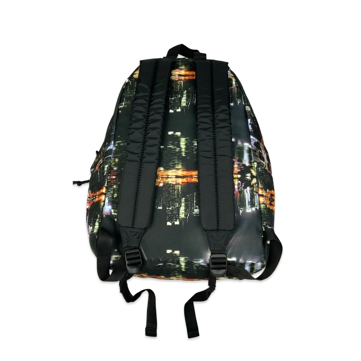 Y2K Black Eastpak Backpack with Cityscape Print