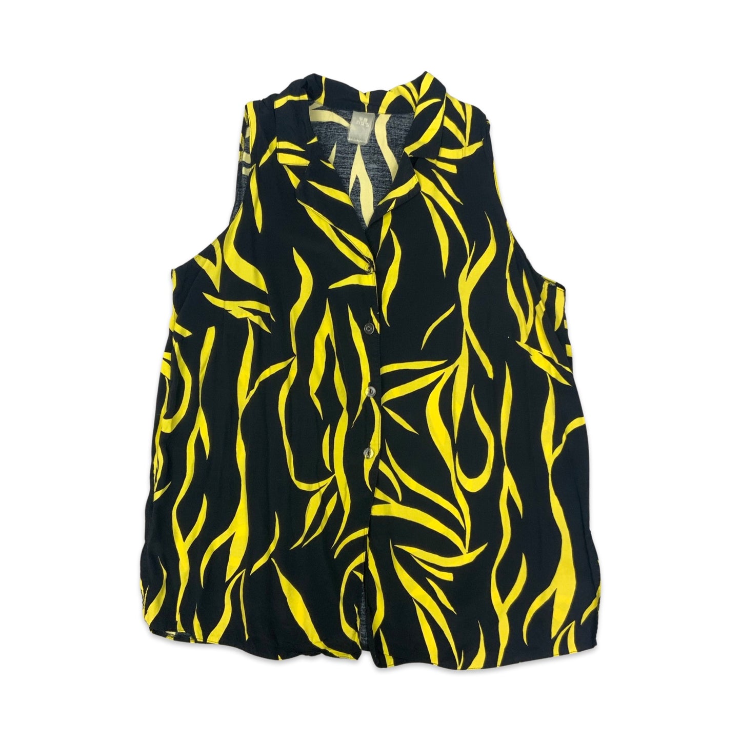 Vintage Black & Yellow Sleeveless Blouse 22