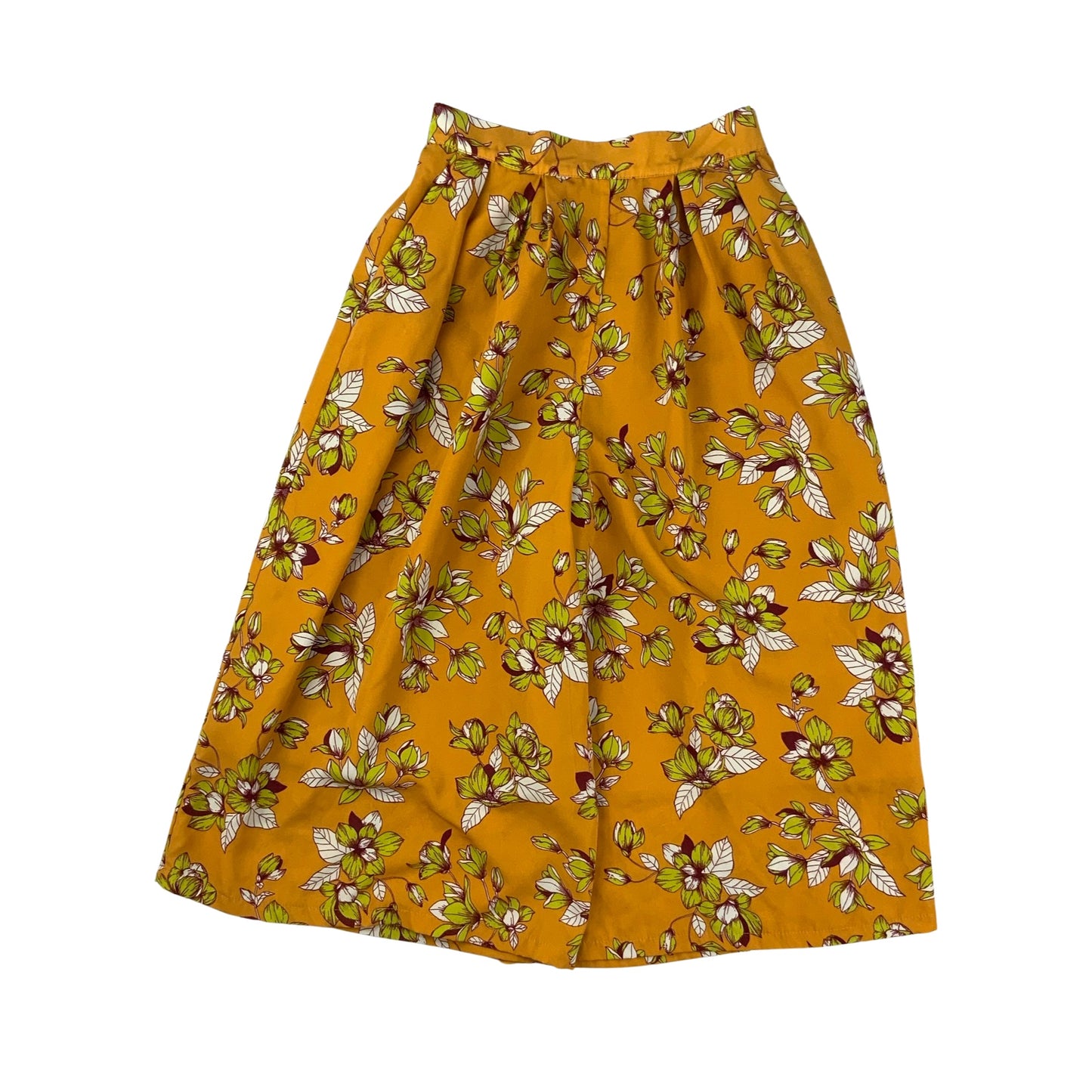 Vintage Orange Floral Culotte Trousers 6 8 10