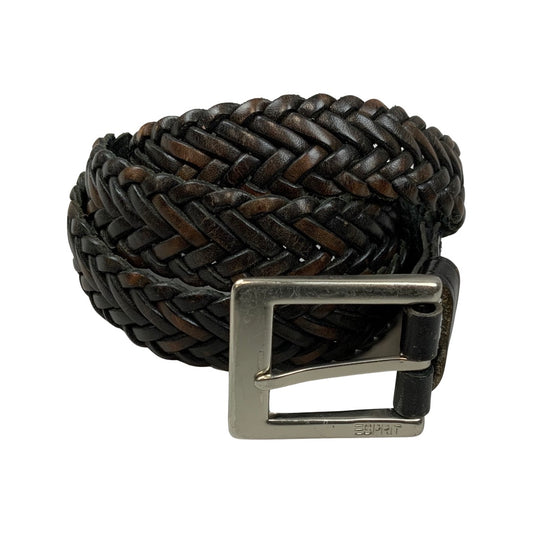 Vintage Woven Brown Leather Belt