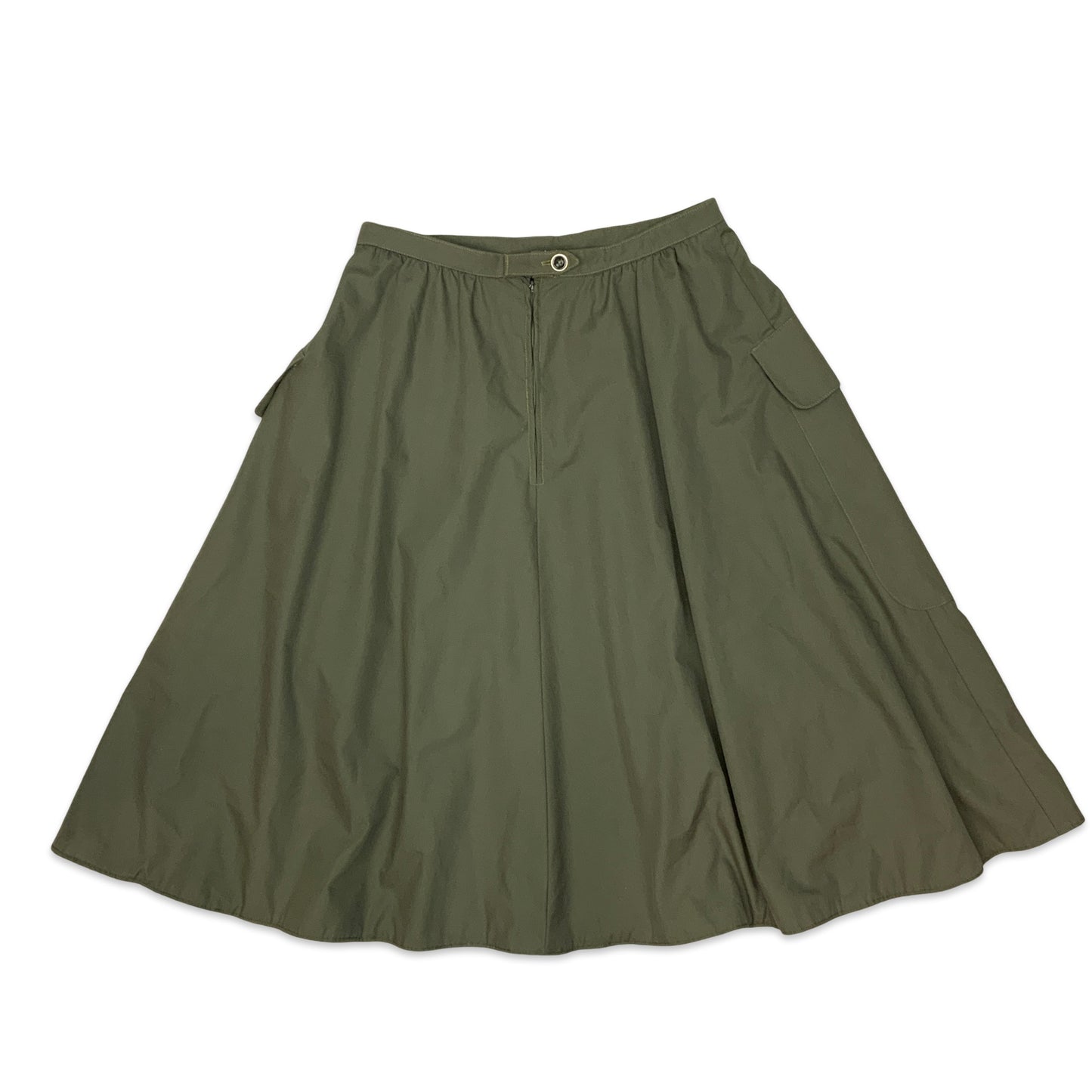 Y2K Khaki Green Midi Skirt 12