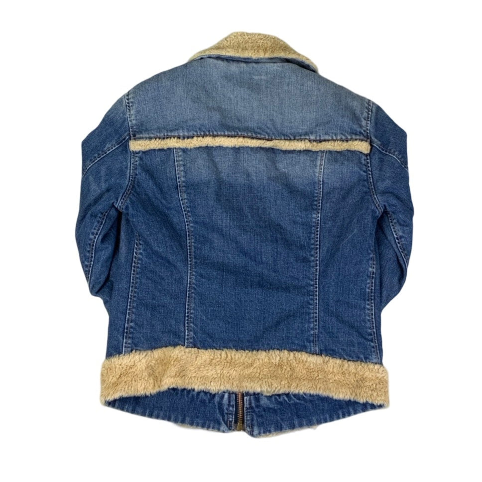 Vintage 80s Levi’s ’for girls’ Sherpa Zip-Up Denim Jacket 8 XS