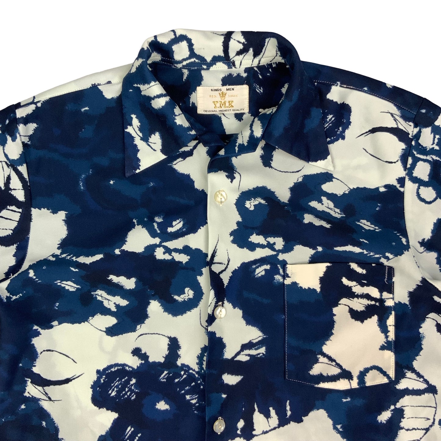 Y2K Blue & White Shirt XS S