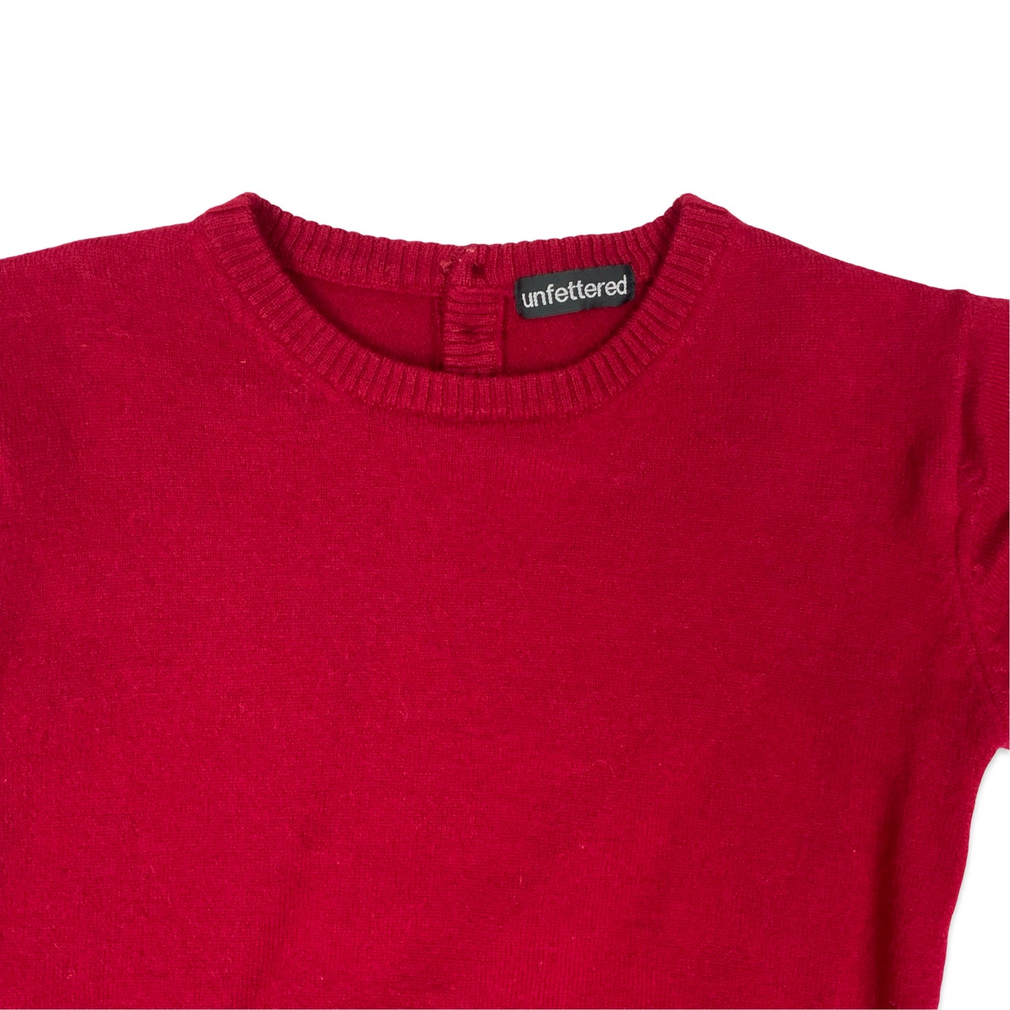 Vintage Cherry Red Cropped Wool Jumper 6 8