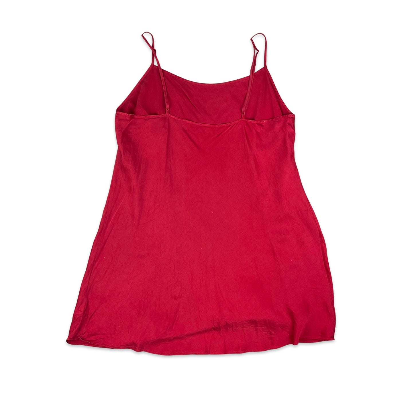 90s Red Silk Slip Dress