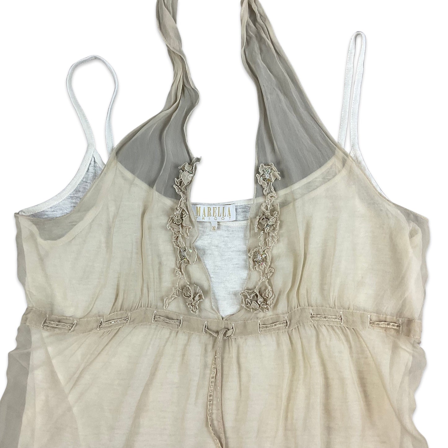 Y2K White Nude Cami Top 12 14