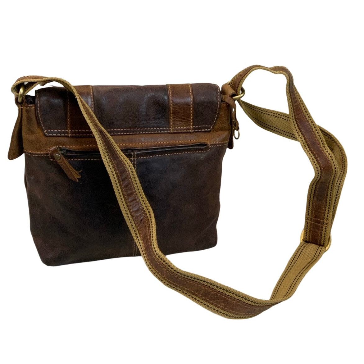 Vintage Brown Messenger Buckle Magnetic Closure Shoulder Handbag