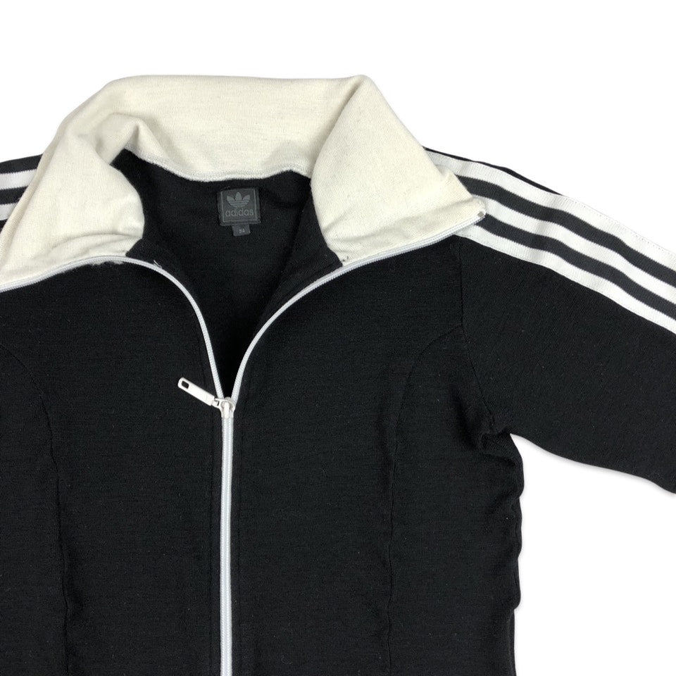 Vintage Adidas Black and White Track Jacket 10 12