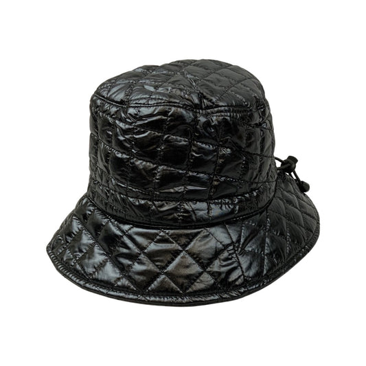 Vintage Black High-Shine Bucket Hat
