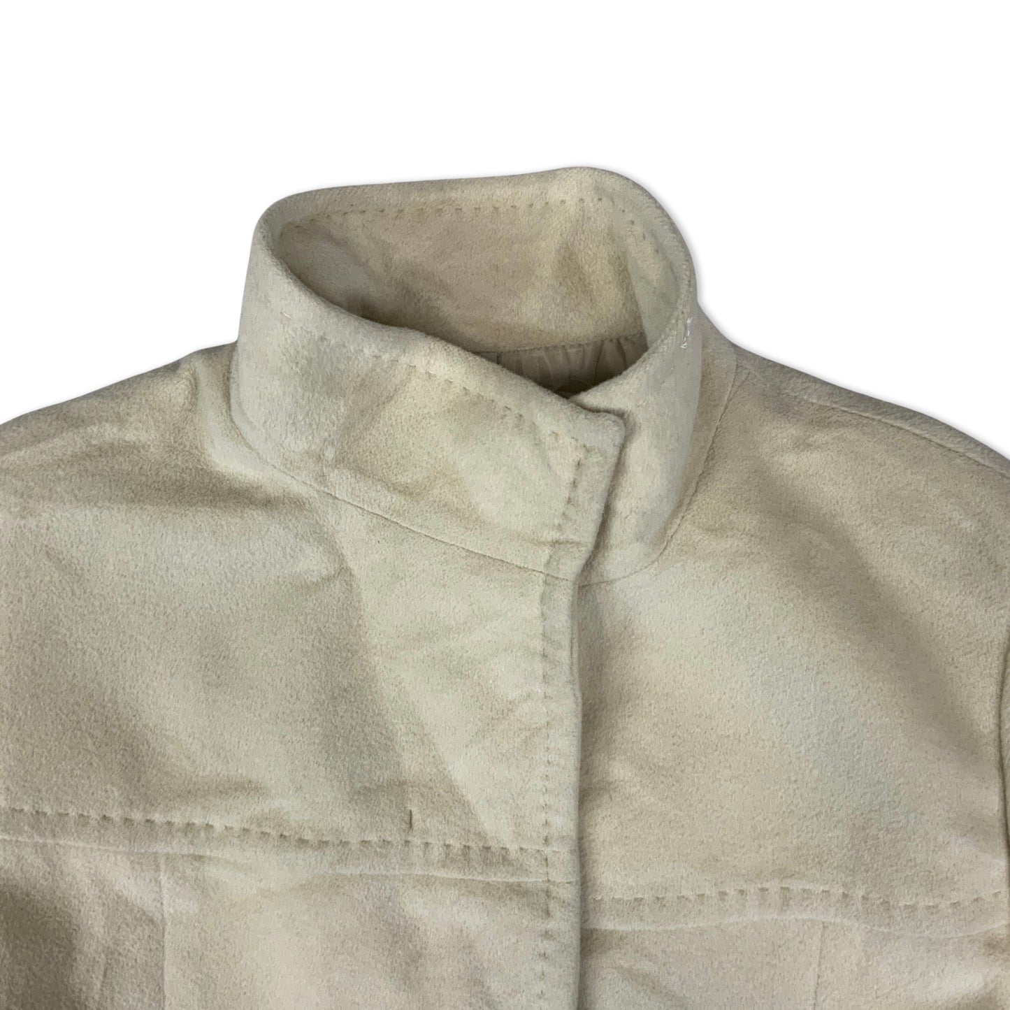Vintage Belted Wool Coat Beige 10 12 14