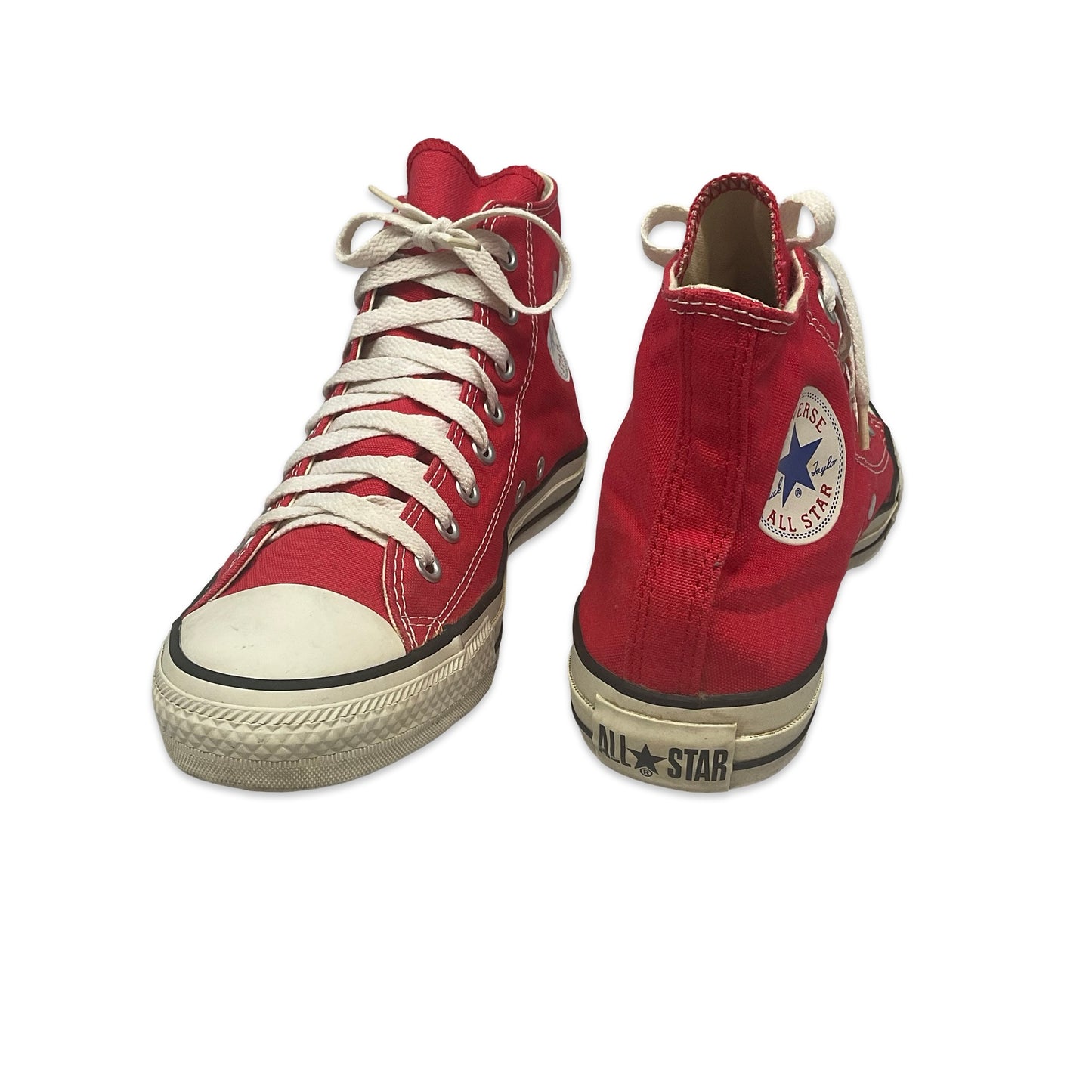 Vintage Red & White High Top Converse UK 7.5