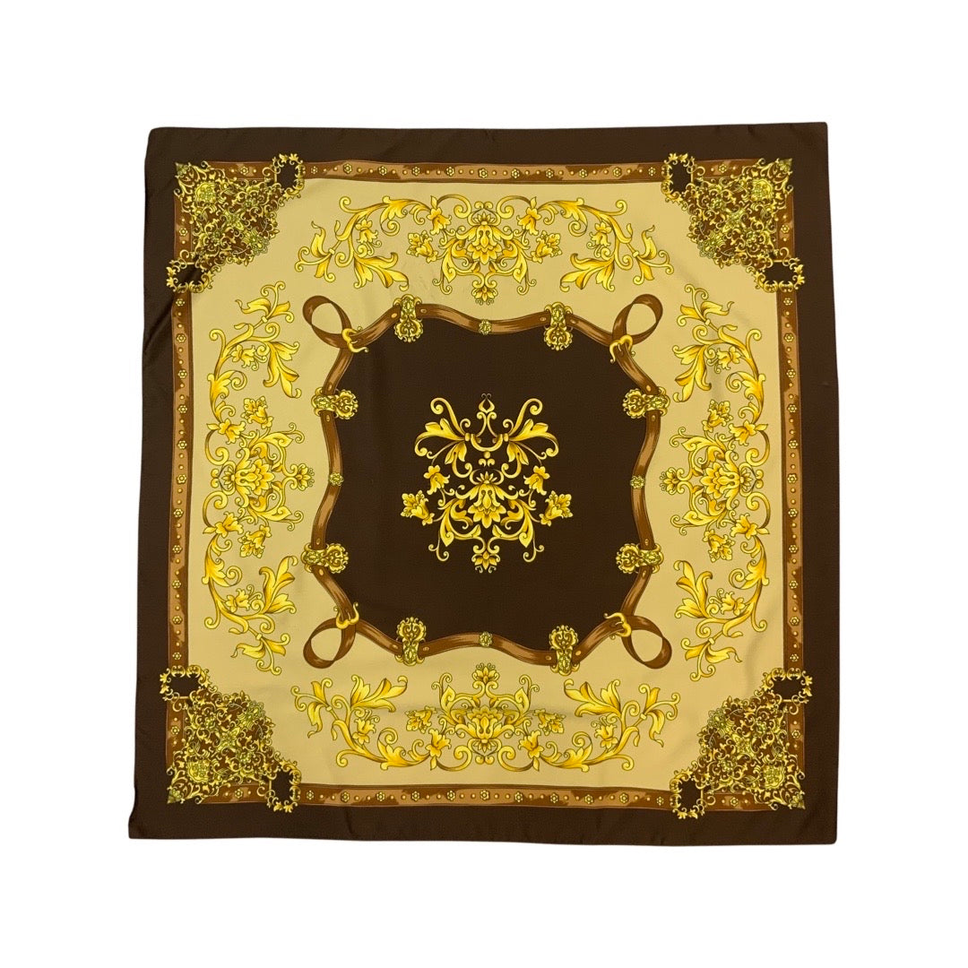 Vintage Brown and Gold Scarf