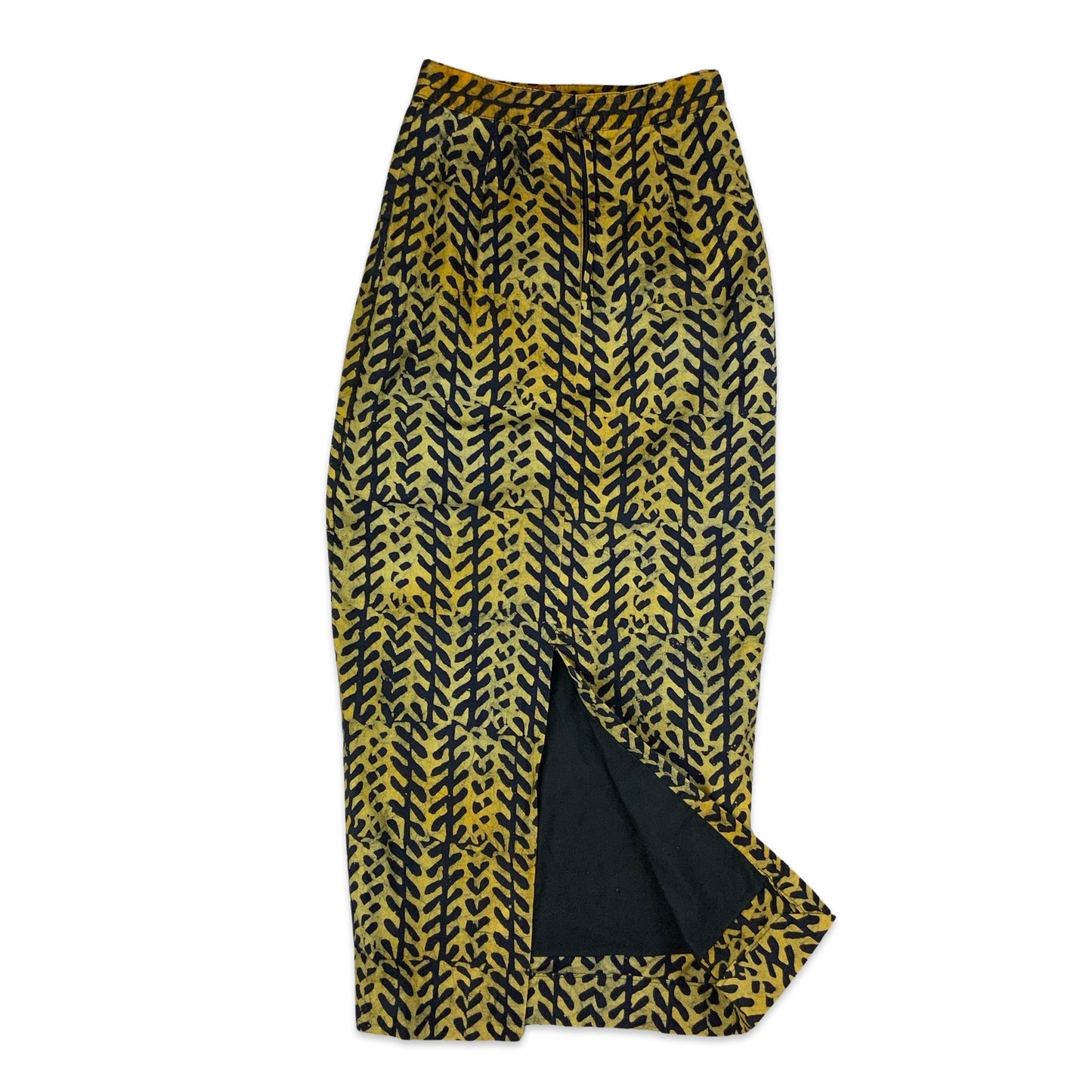 Vintage Yellow & Black Maxi Skirt 6 8