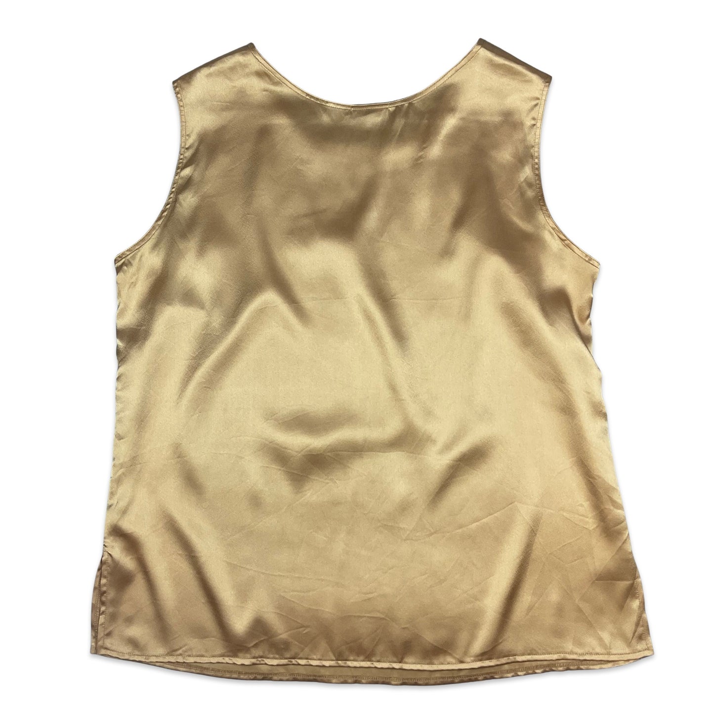 Vintage Golden Yellow Vest Top with Diamante Detail