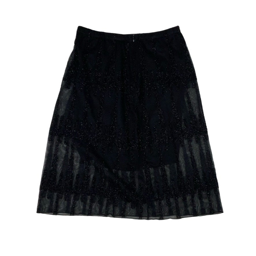 Vintage Y2K Black Sparkly Mini Skirt S 6 8