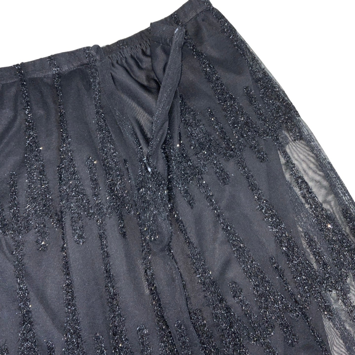 Vintage Y2K Black Sparkly Mini Skirt S 6 8