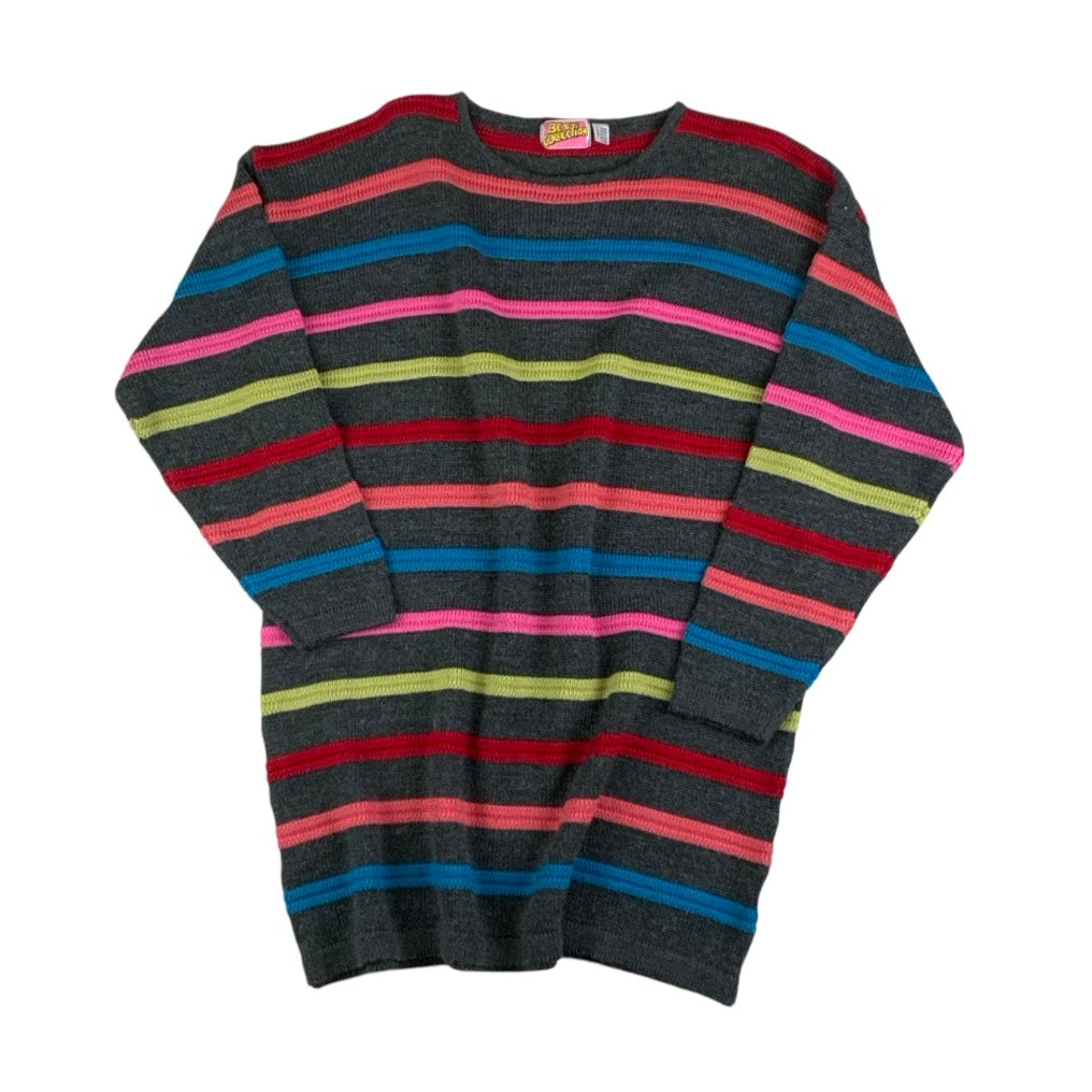 Vintage ‘Best Collection’ Green Pink Red Blue Stripe Jumper 14 16