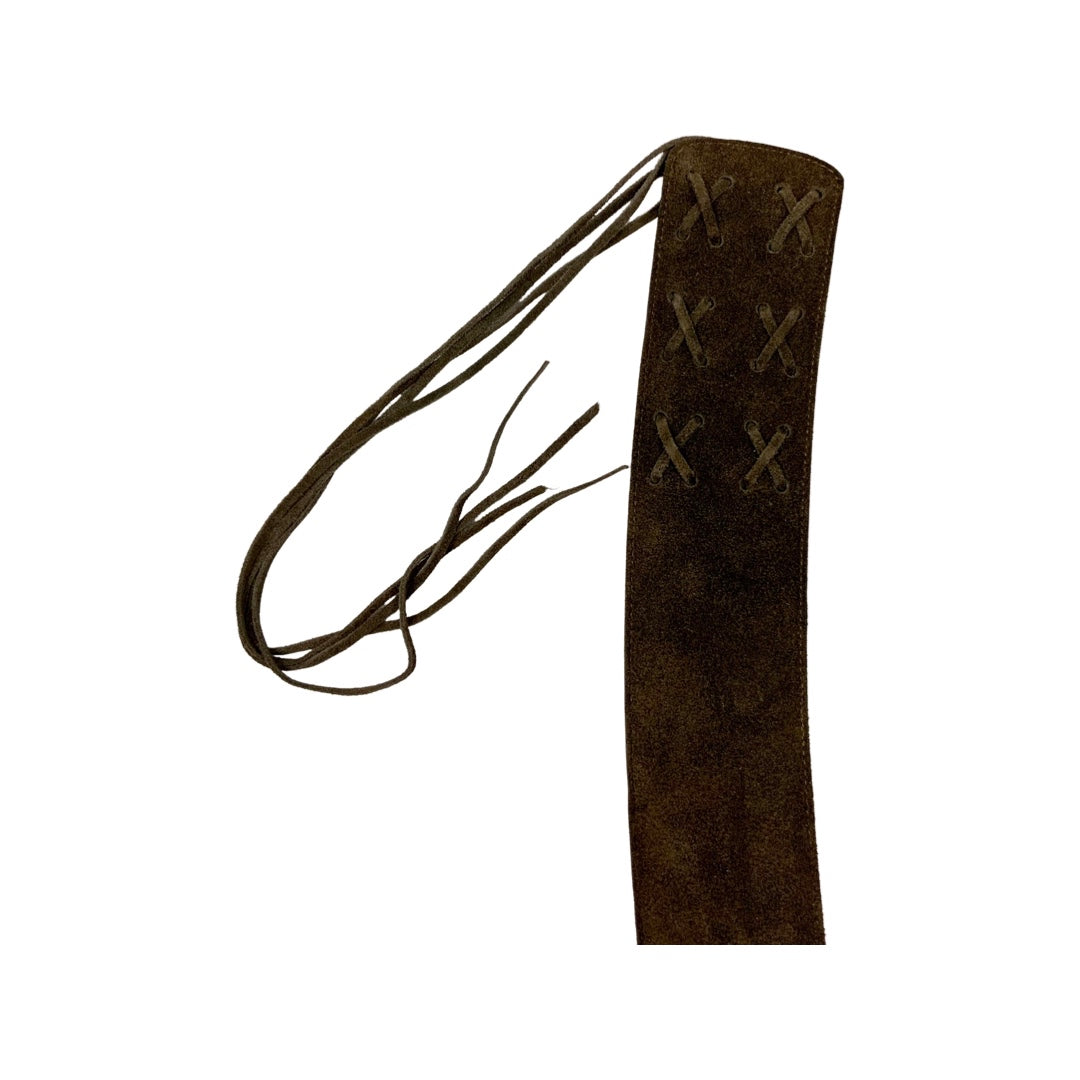 Vintage Brown Suede Tie Belt
