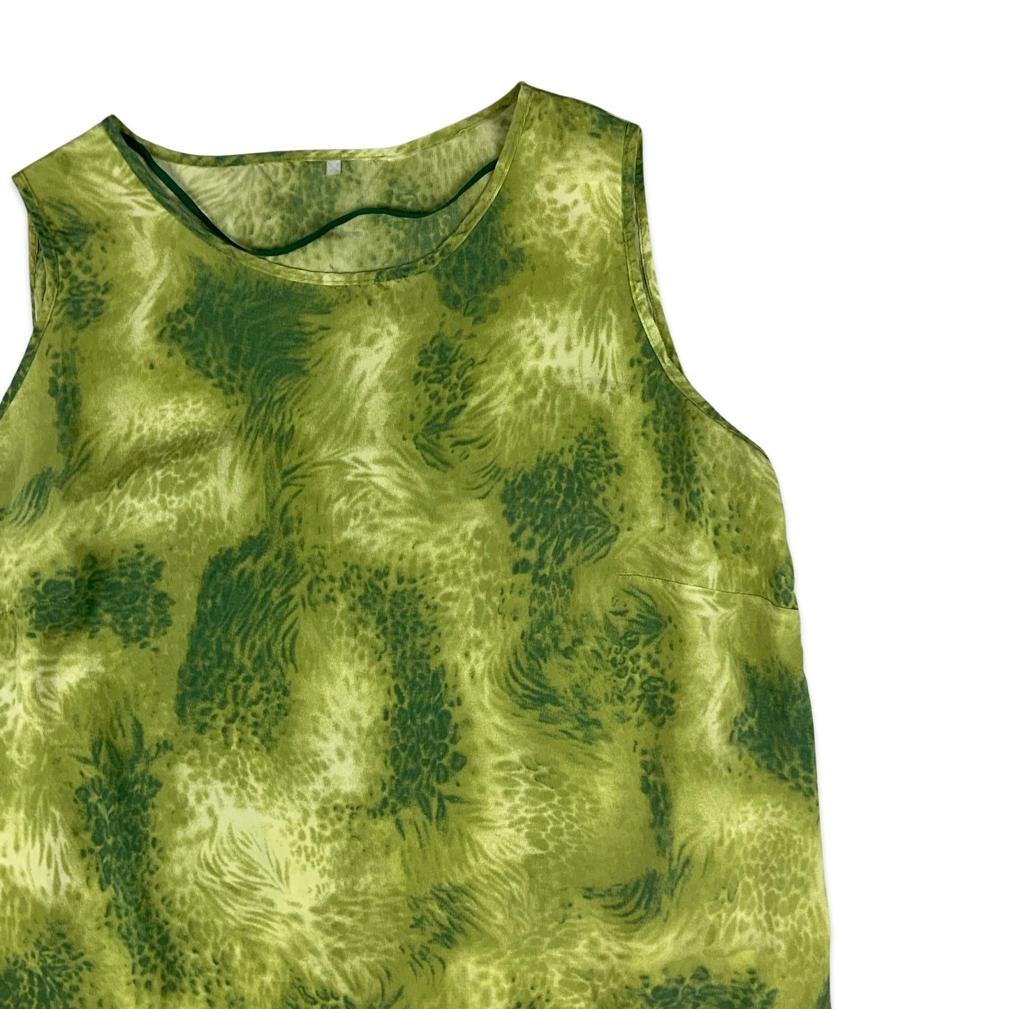 90s Green Sheer Animal Print Tank Top