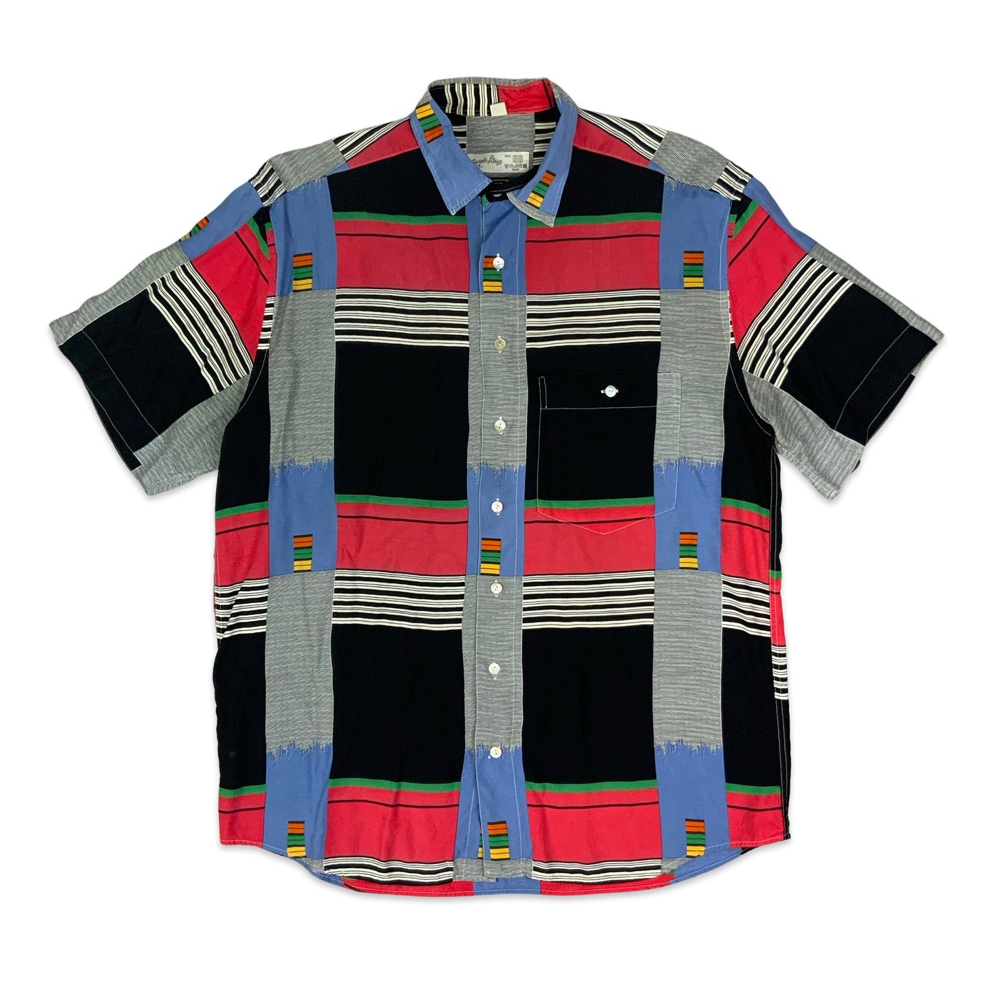 80s Multicoloured Striped Shirt L