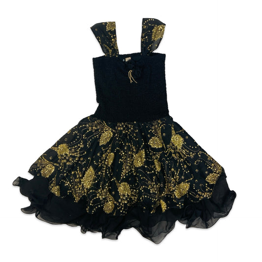 Vintage Black & Gold Baby Doll Dress 8