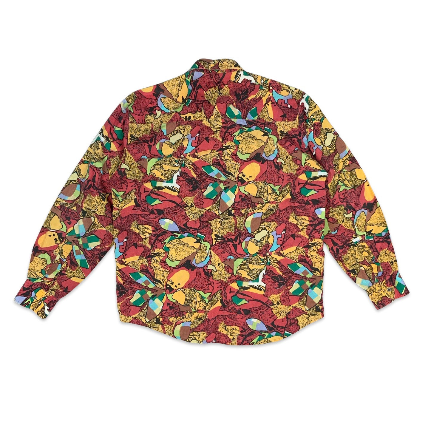 80s Multicoloured Abstract Print Shirt L XL