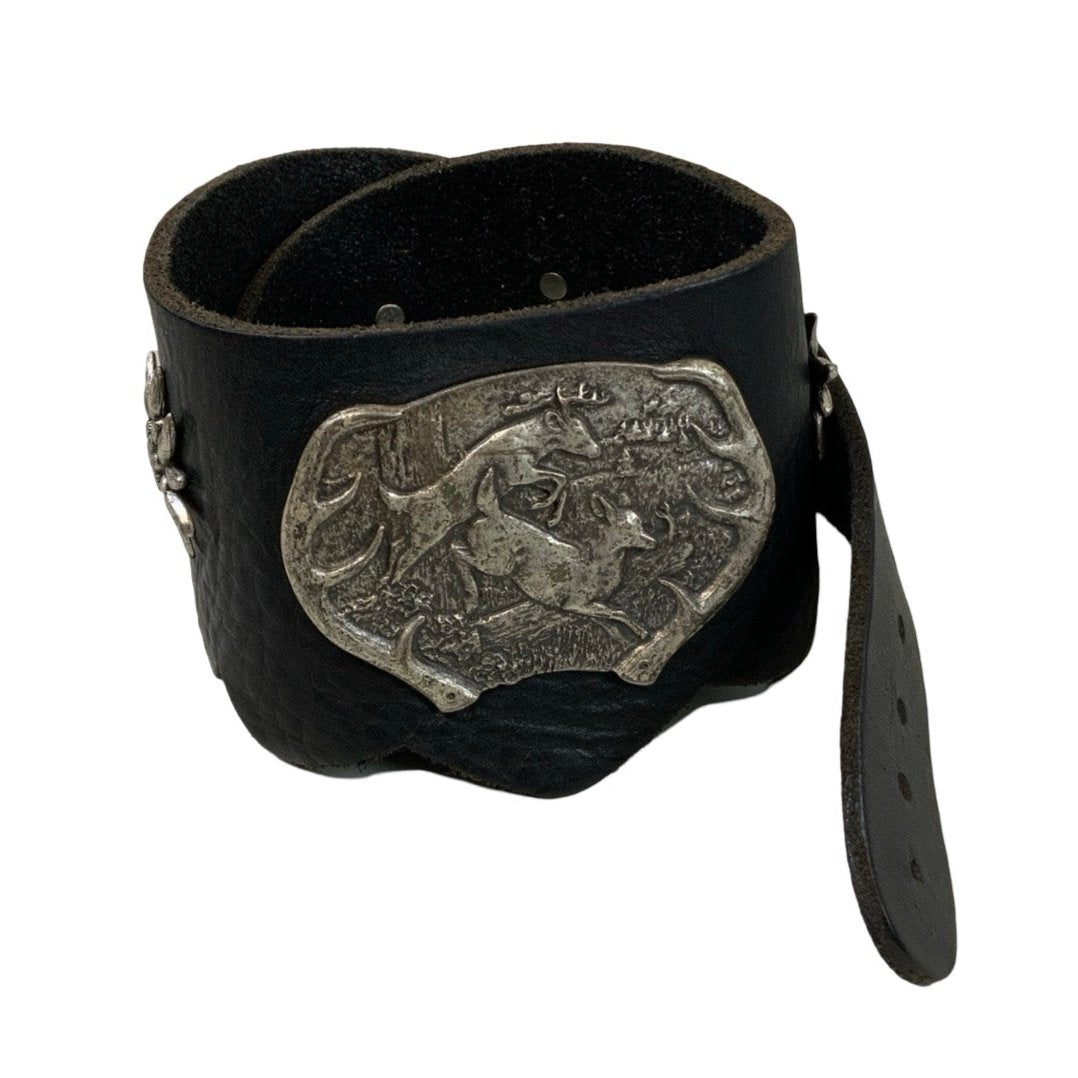 Vintage Western Black Leather Belt