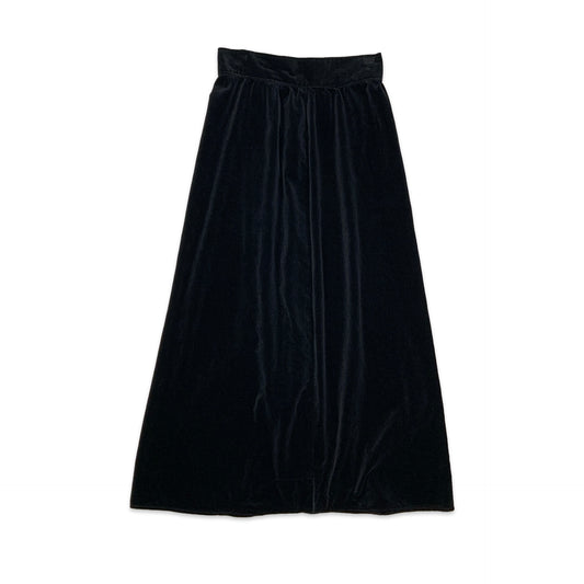 Vintage Black Velvet Maxi Skirt 10