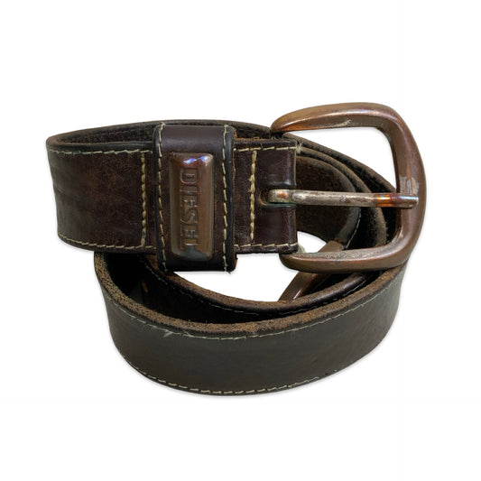 Vintage Brown Leather Diesel Belt