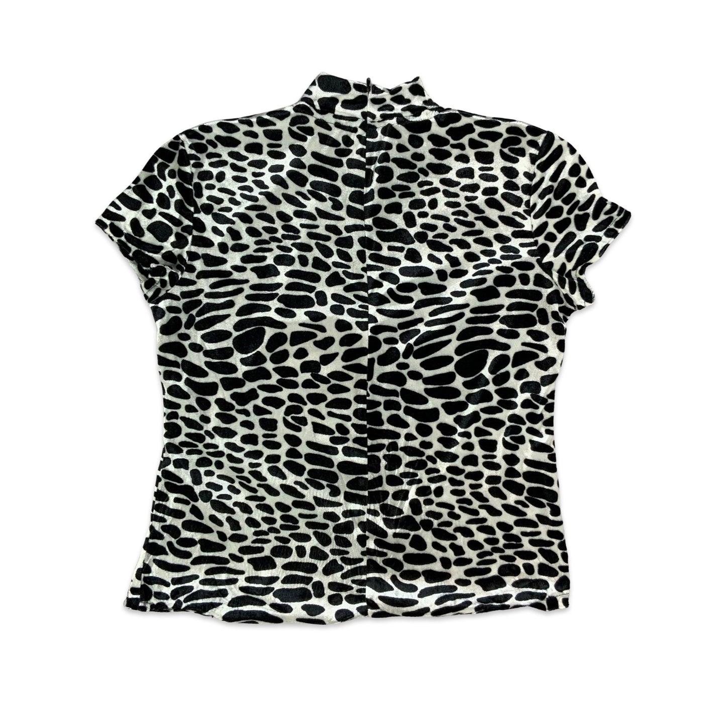 Vintage Dalmation Print High Neck Top 8 10 12