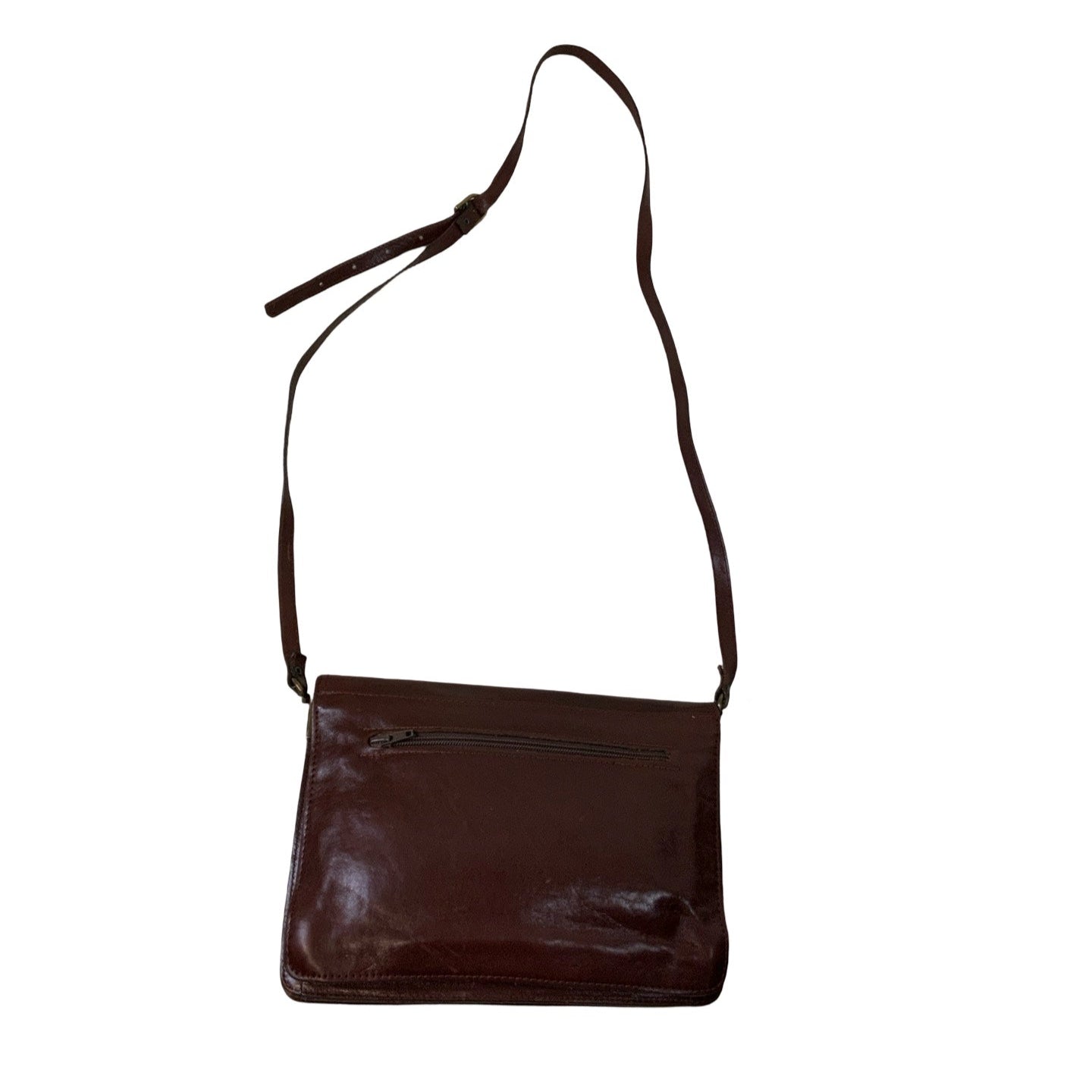 Vintage ‘La Donna’ Brown Leather Crossbody Handbag